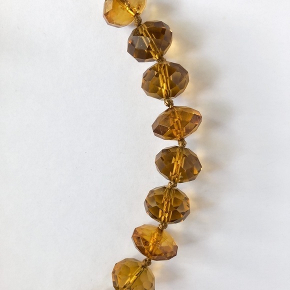 Faux Amber Glass Bead Necklace - Picture 2 of 6